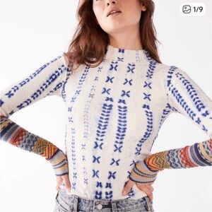 Free People “Wonderful Swiss” Thermal – XS (Cloud Combo)